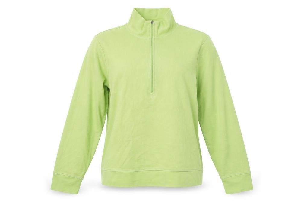 Front view of IZOD Women's Green Medium 1/4 Zip Sweatshirt Casual