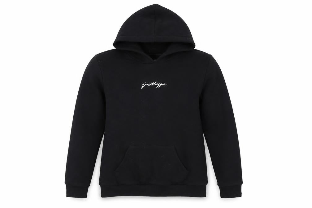 Front view of Just Hype Women's Black Pullover Hoodie -, size 10