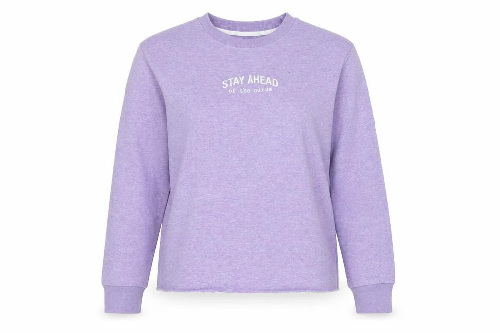 Front view of Max Women's Purple Slim Fit Pullover Sweatshirt L