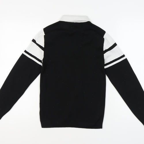 River Island Women's Black Striped Full Zip Jumper