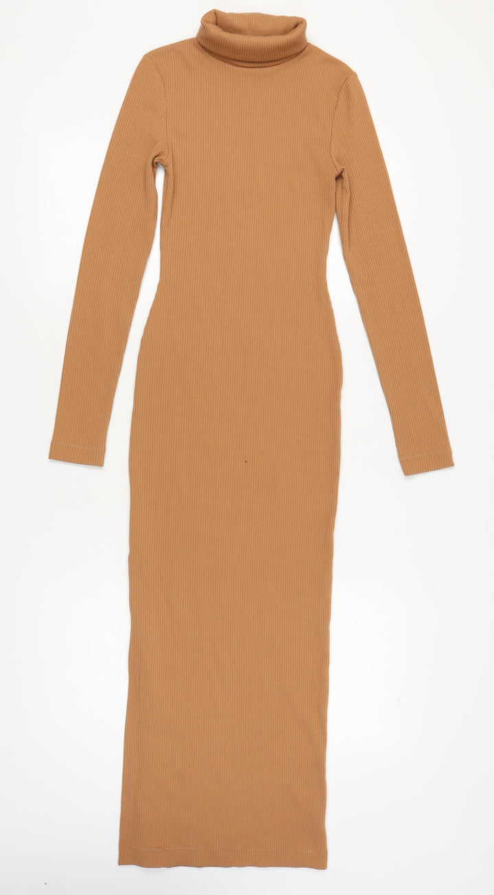 Marks and Spencer Brown XS Midi Bodycon Dress