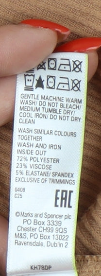 Marks and Spencer Brown XS Midi Bodycon Dress