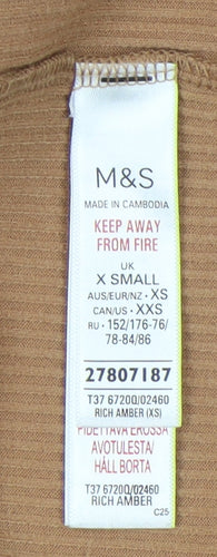Marks and Spencer Brown XS Midi Bodycon Dress
