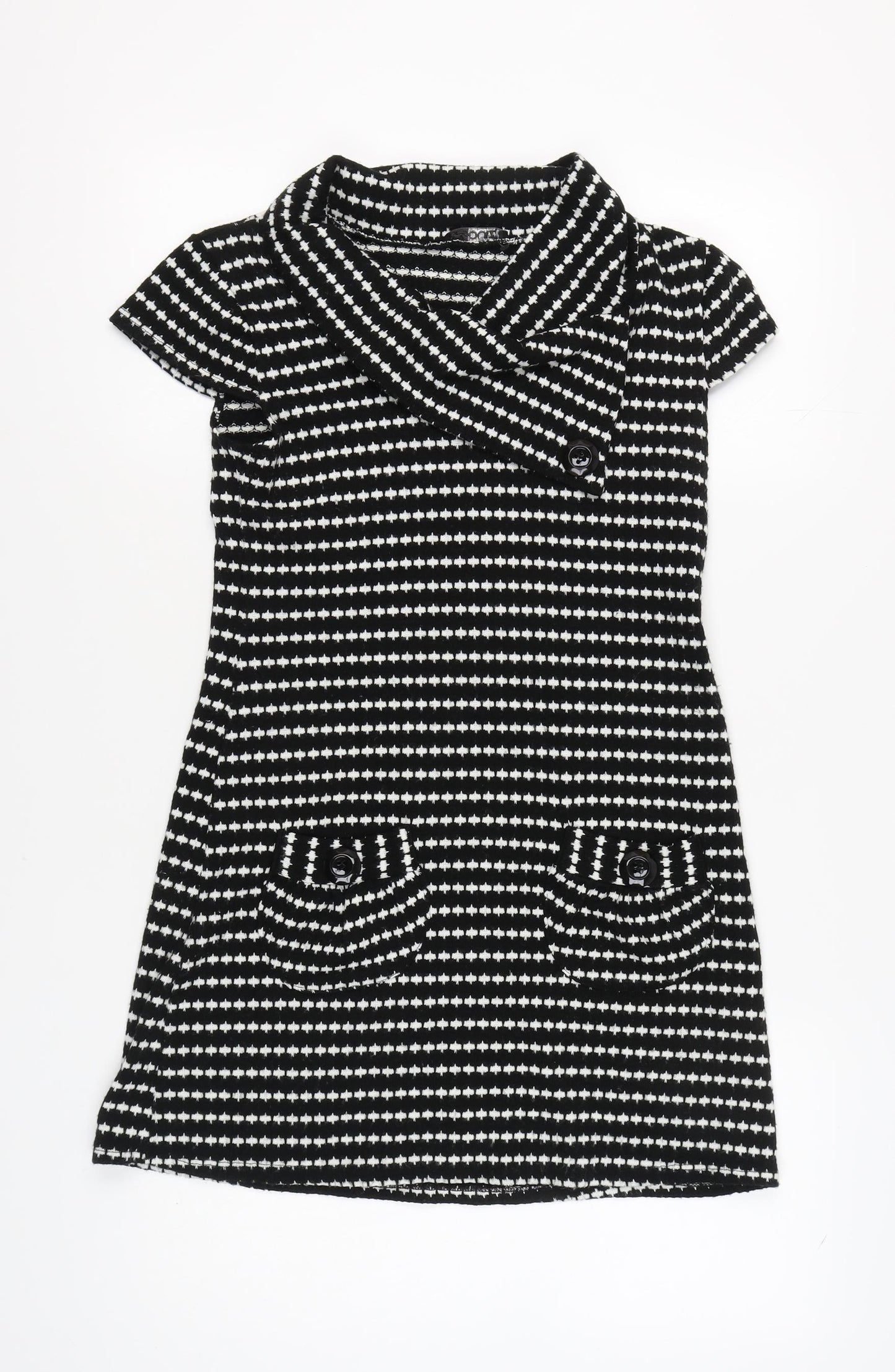 Quiz Women's Black & White Collared Dress Size 10