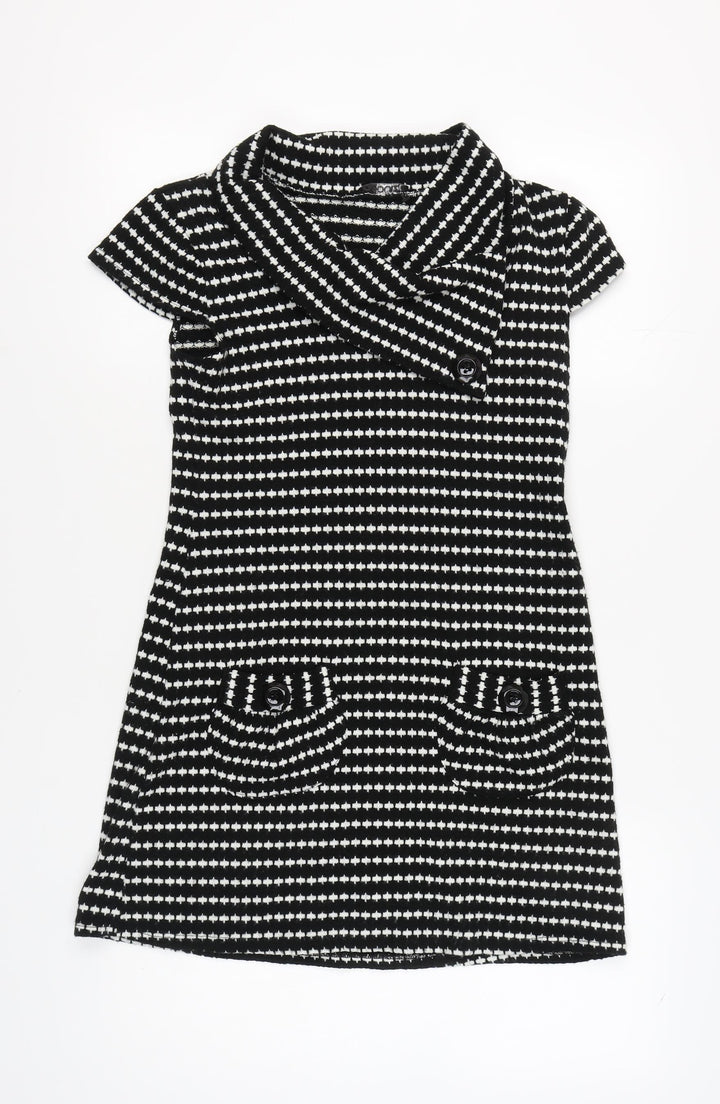 Quiz Women's Black & White Collared Dress Size 10