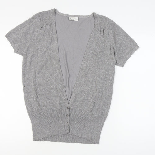 BHS Women's Silver Cardigan, Size 18