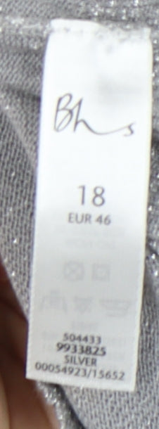 BHS Women's Silver Cardigan, Size 18