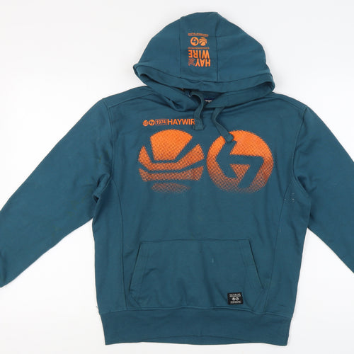 Haywire Boys Blue Pullover Hoodie - L, Logo Graphic