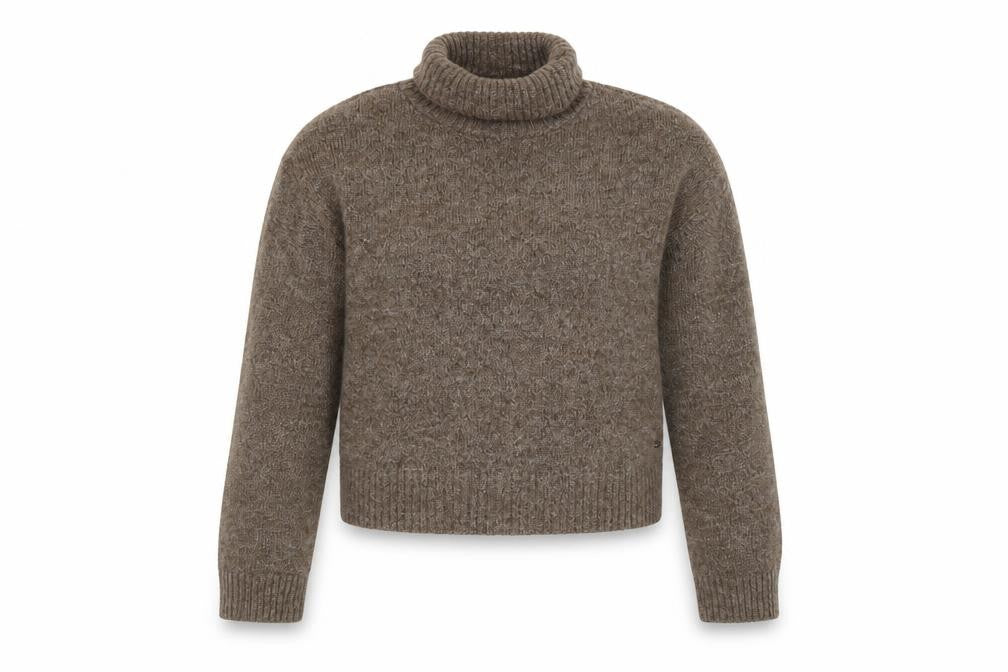 Front view of Pacific Republic Teen Brown Roll Neck Jumper, size 12