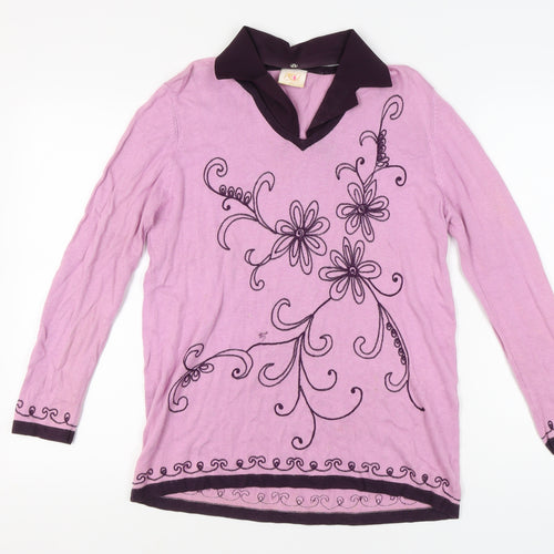 Country Casuals Women's Pink V-Neck Jumper, Size M