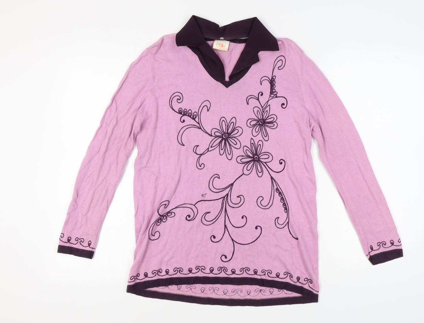 Country Casuals Women's Pink V-Neck Jumper, Size M