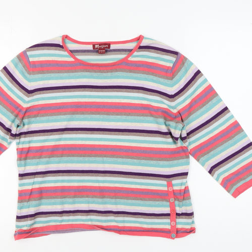 Monsoon Women's Multicoloured Striped Pullover Jumper Size 16