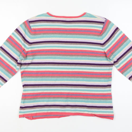 Monsoon Women's Multicoloured Striped Pullover Jumper Size 16