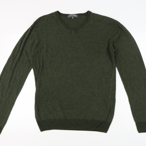 Marks and Spencer Green V-Neck Jumper Men L