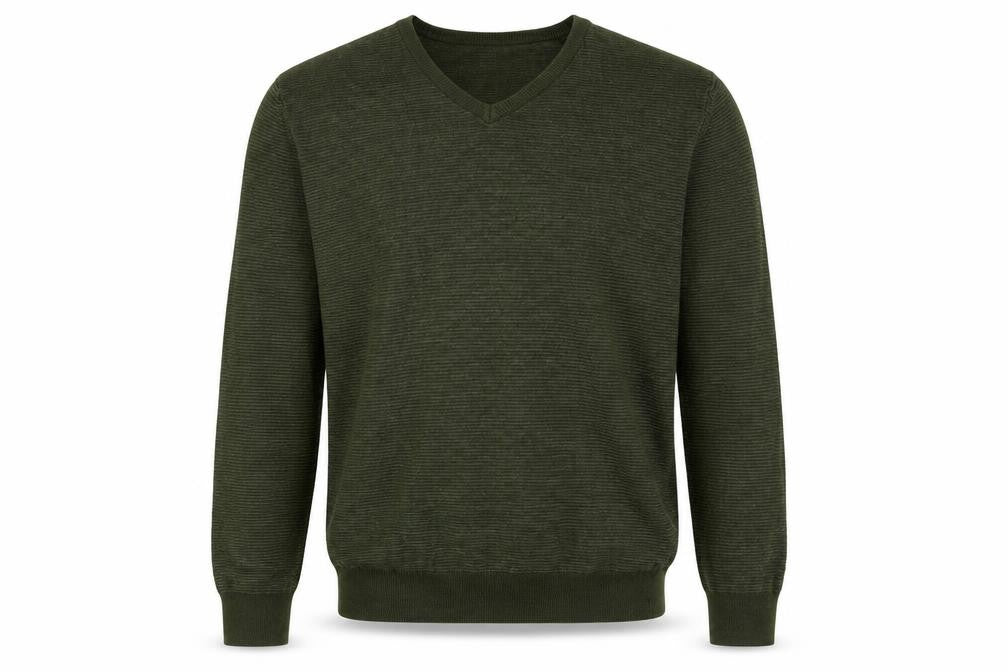 Front view of Marks & Spencer Green V-Neck Jumper Men L