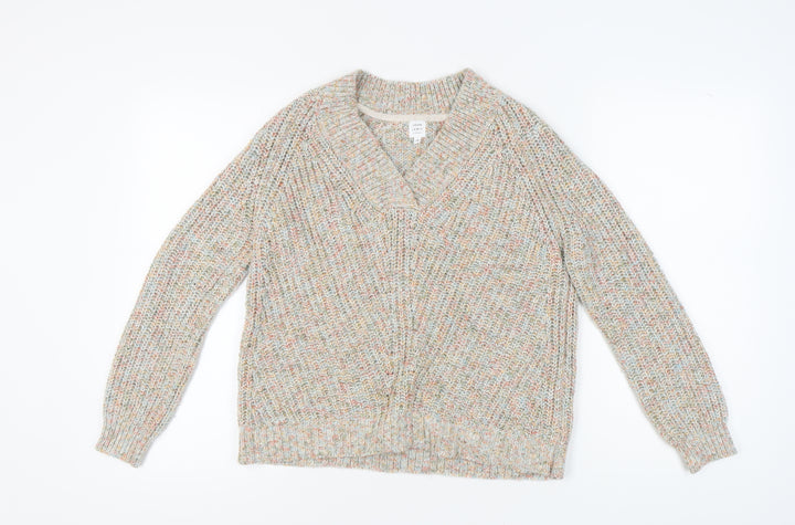 John Lewis Women's Multicoloured V-Neck Knit Jumper Size 10