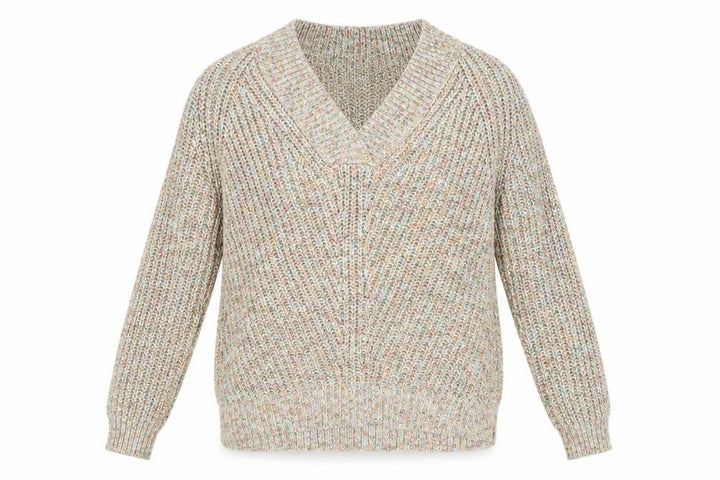 John Lewis Women's Multicoloured V-Neck Knit Jumper Size 10