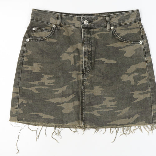 Topshop Women’s Green Camo Mini Skirt Size 12