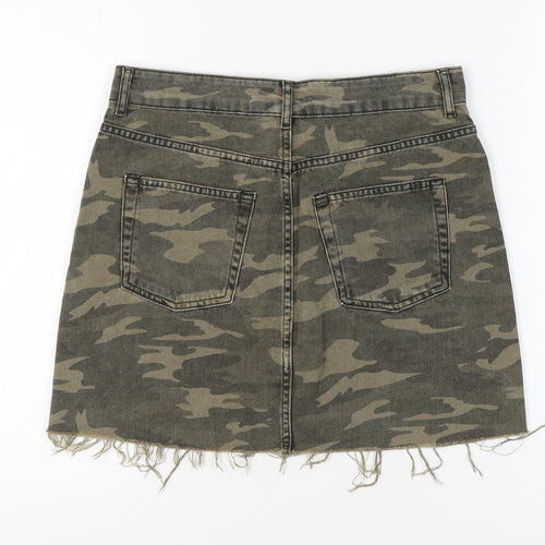 Topshop Women’s Green Camo Mini Skirt Size 12