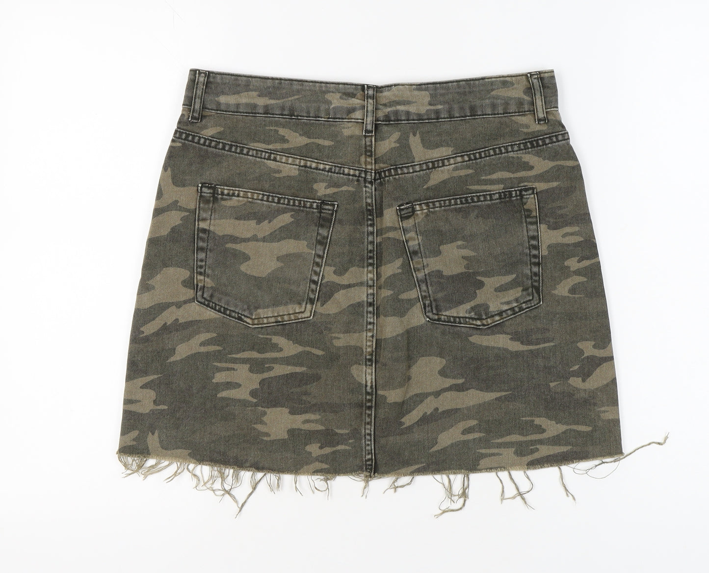 Topshop Women’s Green Camo Mini Skirt Size 12