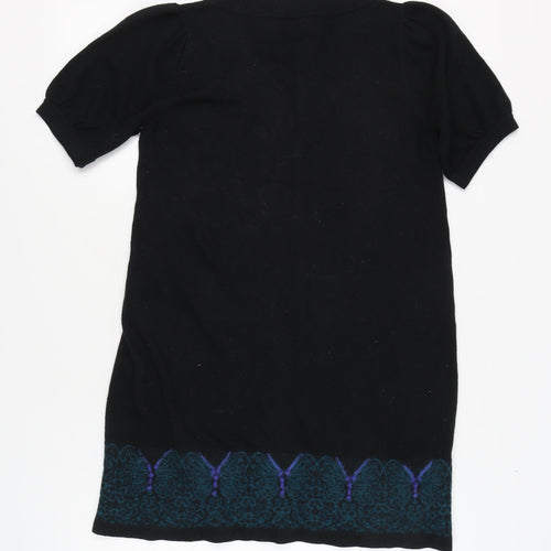 Derhy Women's Black Butterfly Shift Dress L