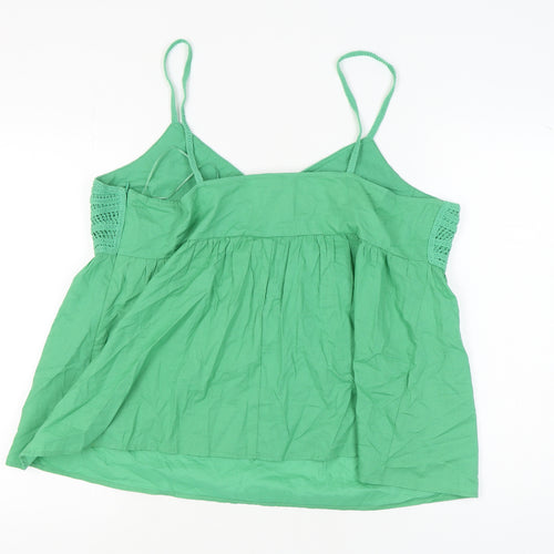 Marks and Spencer Green Cotton Camisole Tank - Size 12