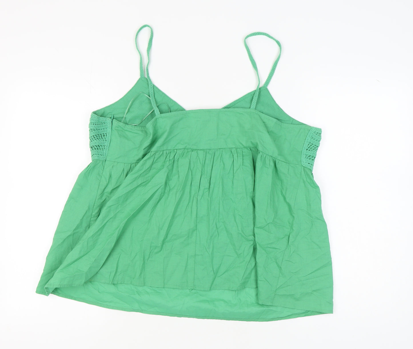 Marks and Spencer Green Cotton Camisole Tank - Size 12