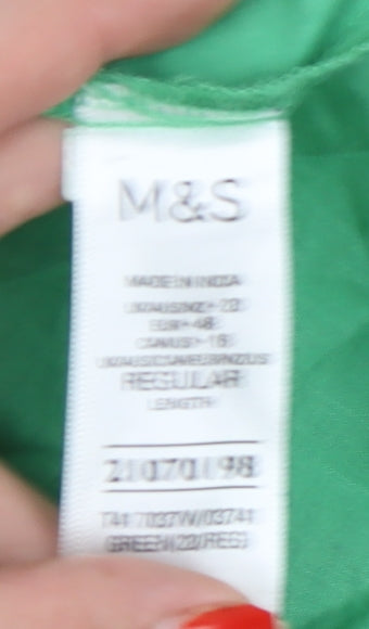 Marks and Spencer Green Cotton Camisole Tank - Size 12