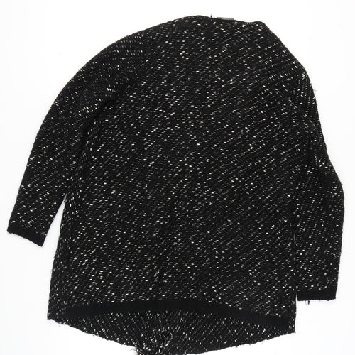 Yessica Women's Black Open Front Cardigan, Size M, Long Sleeve