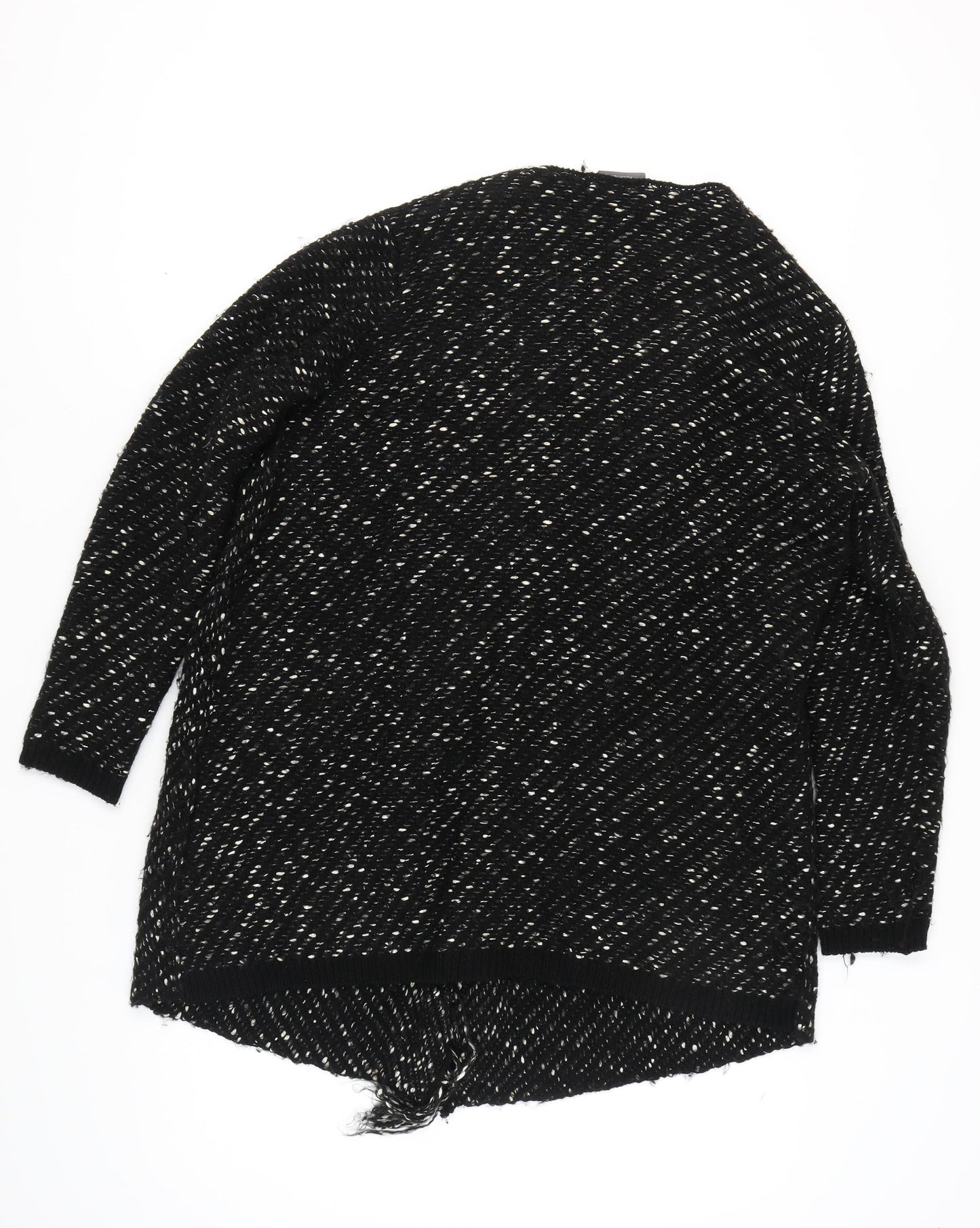 Yessica Women's Black Open Front Cardigan, Size M, Long Sleeve