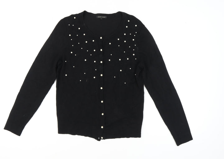 Jeanne Pierre Women's Black Beaded Cardigan L