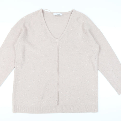 Evans Women's Pink V-Neck Pullover Jumper Size 18