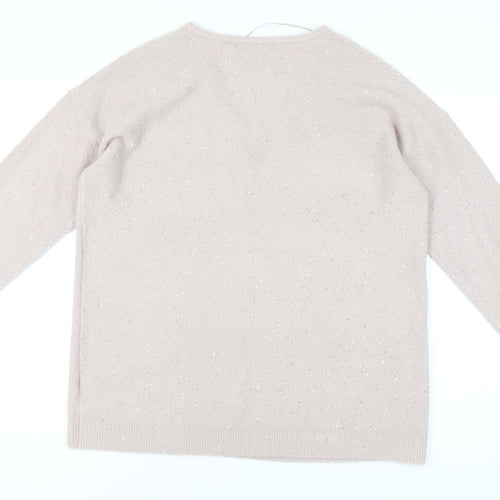 Evans Women's Pink V-Neck Pullover Jumper Size 18