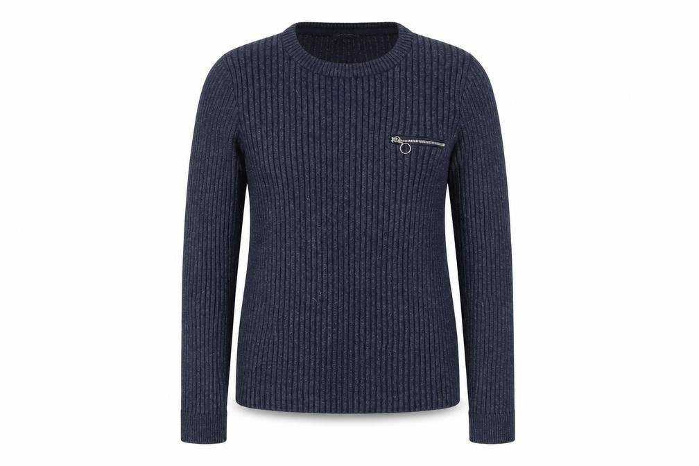 Front view of Limited Edition Women's Blue Crew Neck Jumper, size 14