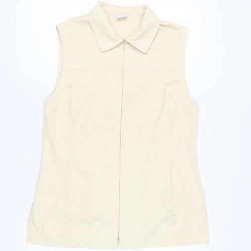 tru SPORTS Women's Beige Waistcoat, Size 12, Casual Style