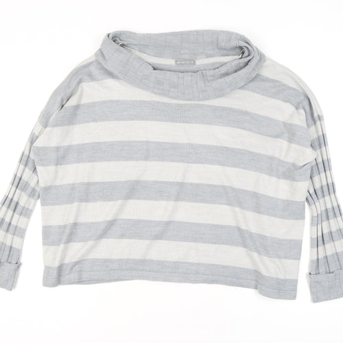 Per Una Women's Grey Striped Pullover Jumper