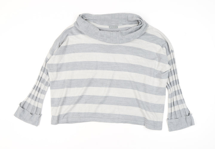 Per Una Women's Grey Striped Pullover Jumper