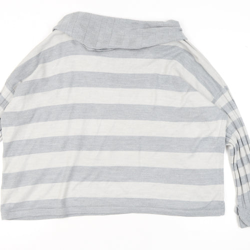 Per Una Women's Grey Striped Pullover Jumper