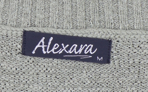 Alexara Women's Green Cardigan, M, V-Neck, 3/4 Sleeve