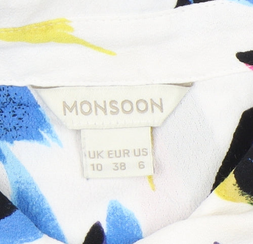 Monsoon Women's Multicoloured Collared Blouse Size 10