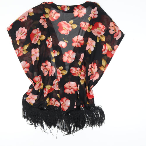 Boohoo Floral Kimono - Women's Medium, Black
