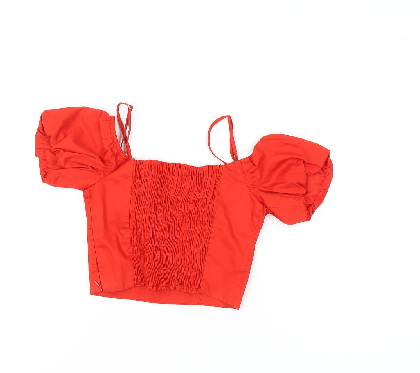 Zara Women’s Red Cropped Blouse XS Square Neck