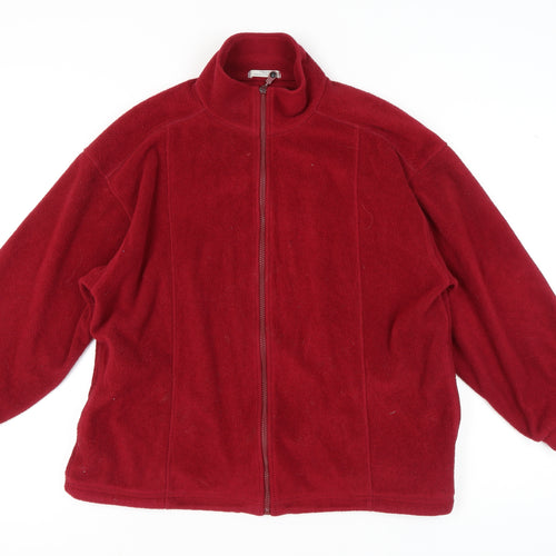 Marks and Spencer Women's Red Fleece Jacket, Size 14