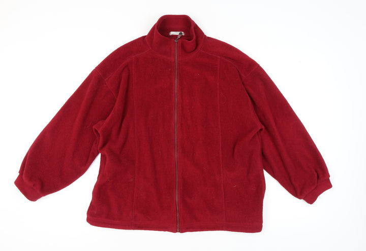 Marks and Spencer Women's Red Fleece Jacket, Size 14