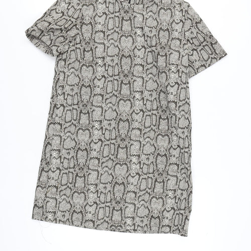 Zara Women Multicoloured Animal Print Shift Dress