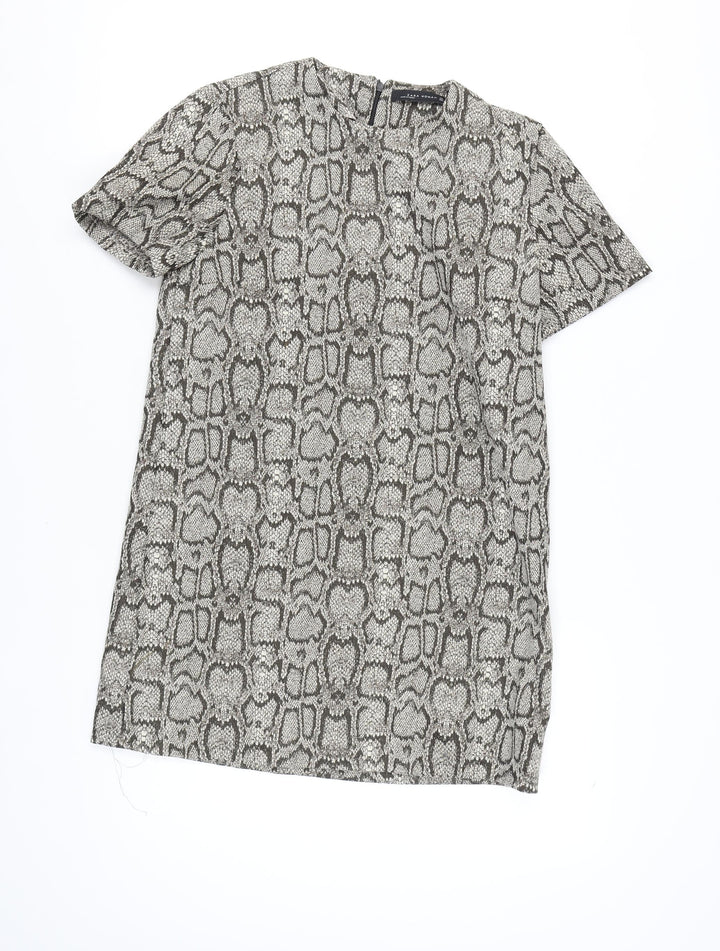 Zara Women Multicoloured Animal Print Shift Dress