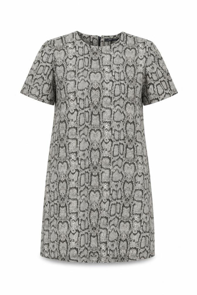 Front view of Zara Women Multicoloured Animal Print Shift Dress