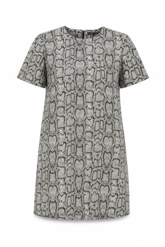 Front view of Zara Women Multicoloured Animal Print Shift Dress