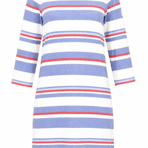 Joules Women's Striped Boat Neck Dress, Blue, Size 8