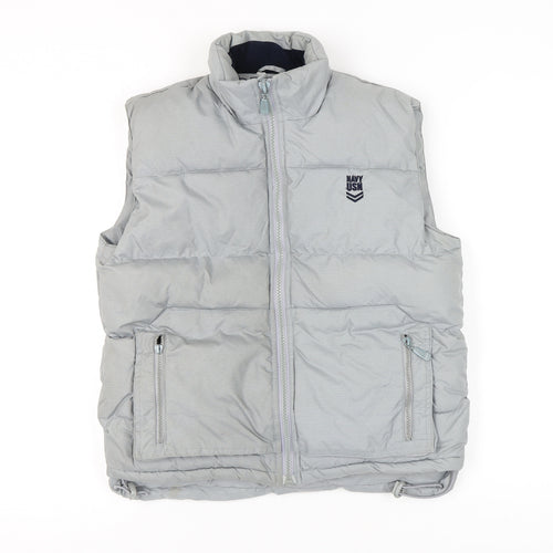 Camps Boys Grey Puffer Jacket Size 14Y Nautical Theme